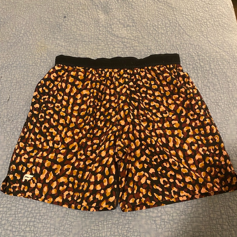 Fabletics Shorts - Leopard Print with Liner Cut Out - Sz L